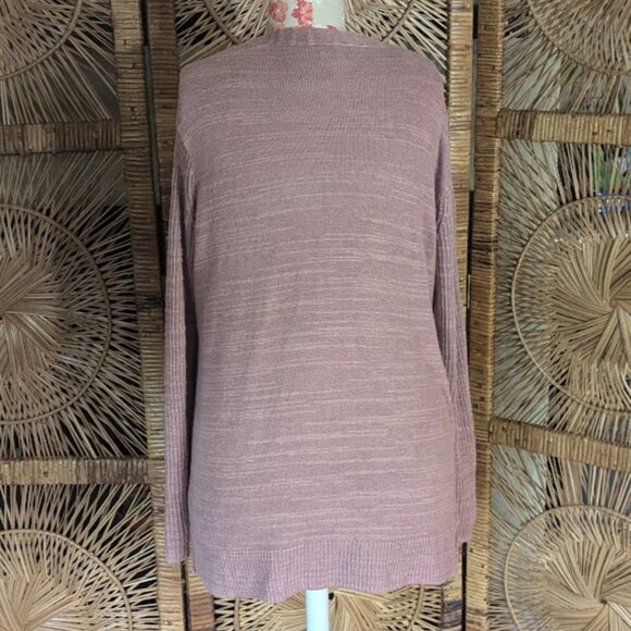 MADEWELL Postscript Linen Cotton Cardigan Sweater Dusty Pink - GUC Sz L - Picture 7 of 7